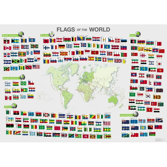 Maps Flags of The World Poster