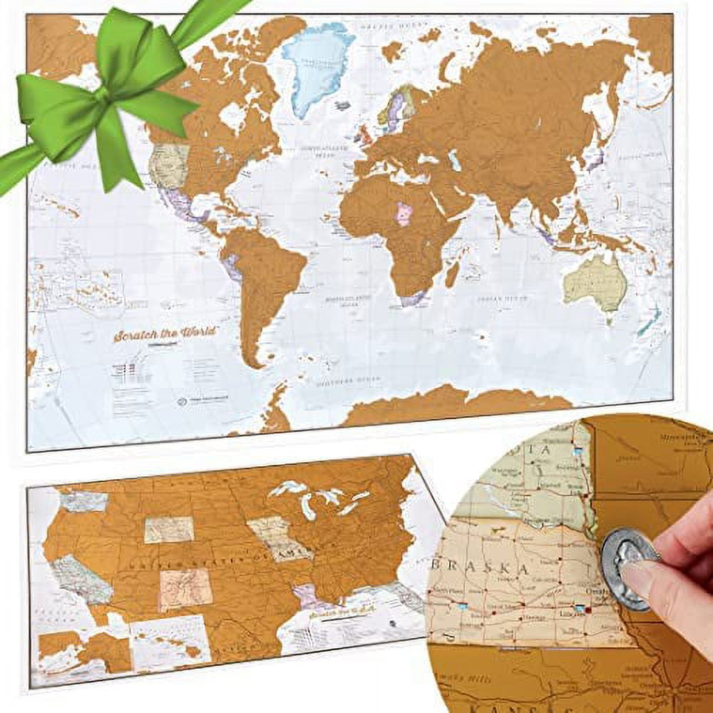Scratch The World® Map Print With Coin By Maps International