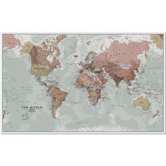 Maps Large Executive Political World Wall Map - poster