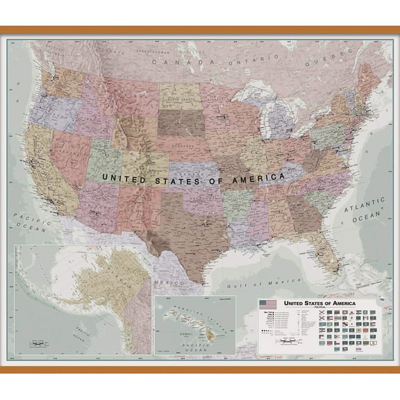 Maps Large Executive USA Wall Map - Pinboard  poster