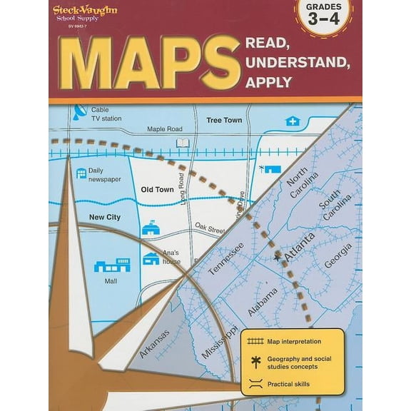 Maps Read Understand Apply Maps: Read, Understand, Apply Reproducible Grades 3-4, (Paperback)