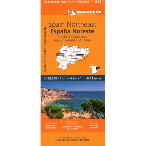 Maps/Regional (Michelin) Michelin Spain: Northeast Catalonia, Aragon, Andorra, Map 574, (Paperback)