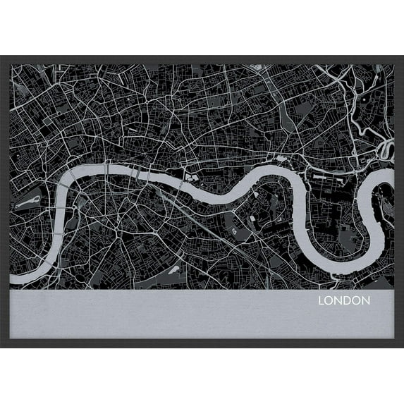 Maps Small London City Street Map Print - Charcoal