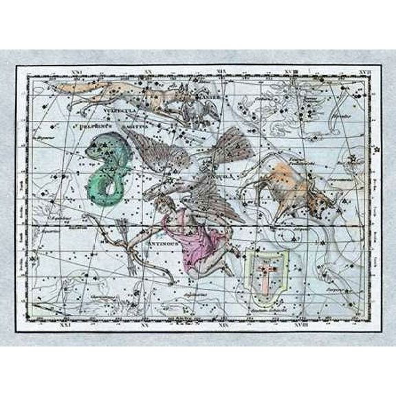 Maps of the Heavens: Aquila - Jupiters Eagle Poster Print by Alexander Jamieson (9 x 12)