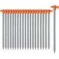 thumbnail image 1 of Mapskey Tent Stakes 20 pack, 9.84 inch Heavy Duty Galvanized Non-Rust Ground Stakes Metal Tent Pegs Ground Stakes Tent Spikes for Camping Patio, Garden, Canopies, Grassland, Outdoor, Orange, 1 of 10
