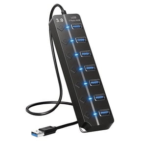 Jous USB Hub Splitter,7 Port 3.0 for Laptop Desktop USB Adapter with Individual Switches