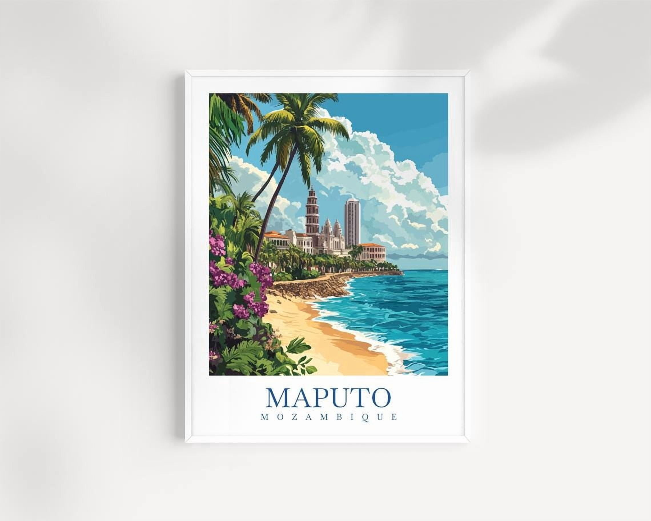 Maputo Mozambique Colonial Architecture Wall Art Print, Coastal Africa ...