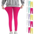 thumbnail image 1 of Maqroz 3 Pieces Girls Leggings High Waisted Stretchy Soft Cotton Tummy Control Yoga Pants Athletic Gym Trousers 2-13 Years, 1 of 9