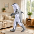 thumbnail image 1 of Maqroz Adult Animal Dolphin Onesie Pajamas Unisex Fleece Halloween Costume Long Sleeve Sleepwear Cosplay Jumpsuit Homewear Winter Warm Party Outfit, 1 of 7