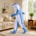 thumbnail image 1 of Maqroz Adult Animal Dolphin Onesie Pajamas Unisex Fleece Halloween Costume Long Sleeve Sleepwear Cosplay Jumpsuit Homewear Winter Warm Party Outfit, 1 of 7