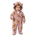 thumbnail image 1 of Maqroz Animal Print Boys Girls Fleece Jumpsuit Long Sleeve Hooded Romper Cute Cubby Graphic Loungewear with Zip, 1 of 8