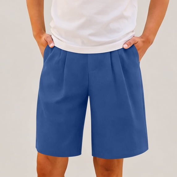 Maqroz Athletic Shorts for Boys Elastic Waist Mid Thigh Short Pants Casual Loose Fashion Solid Color Bottoms for Summer Occasions and Activities, Size 11-12 Years