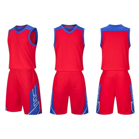 Maqroz Basketball Jersey Set for Boy Youth Sleeveless Tank Tops and Mesh Shorts Breathable Mesh Sports Uniform Suit for Practice 4-14 Years