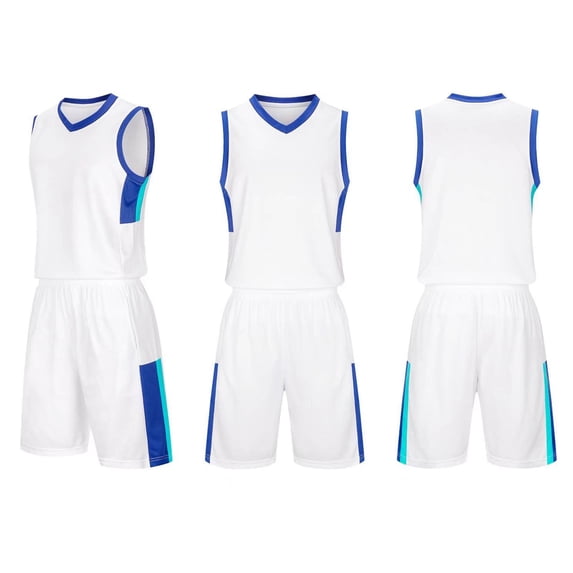 Maqroz Boys Basketball Jersey Sleeveless Tank Tops and Mesh Shorts Sets Solid Color Quick Dry Activewear for Sports 4-14 Years