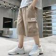 thumbnail image 1 of Maqroz Boys' Summer Classic Solid Color Shorts Soft Casual Shorts with Adjustable Drawstring Waist Comfortable Everyday Wear for School and Playtime, Size 4 Years, 1 of 4