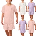 thumbnail image 1 of Maqroz Boys UPF 50+ Sun Protection Set Mesh Cool Short Sleeve Tee and Shorts 2 Piece Sport 0-14 Years, 1 of 9