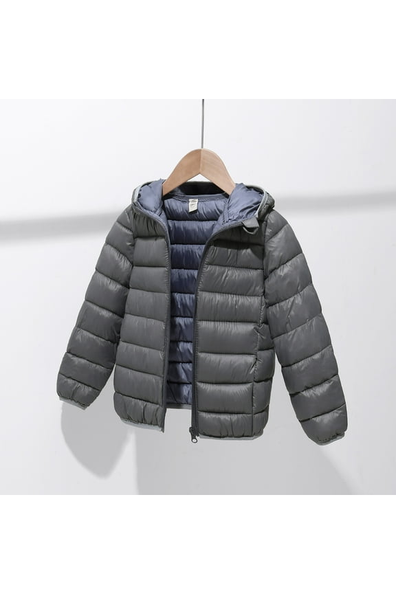 Boys Winter Coat Lightweight Kids Packable Puffer Jacket Girls' Down Jackets & Coats Zip Up Warm Quilted Jacket Hooded Thermal Toddler Puffer Jackets with Pockets, Sizes 4-11
