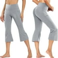 thumbnail image 1 of Maqroz Capri Yoga Pants for Women High Waisted Flared Leg Workout Capris with Pockets Stretch for Yoga Gym Fitness, 1 of 9