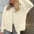 thumbnail image 1 of Maqroz Cardigan Sweaters for Women Long Sleeve Button Cardigan Chunky Knit Soft Sweater Casual Loose Solid Color Top Fall Winter Warm Lightweight Tops, 1 of 7