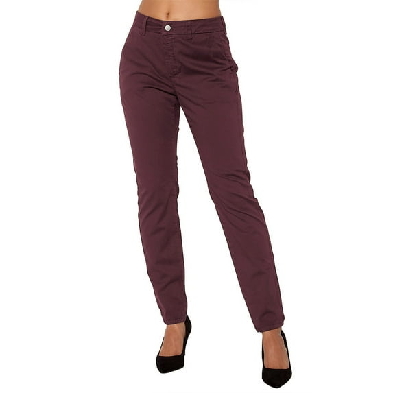 Maqroz Cargo Pants for Women Elegant High Waist Trousers Streetwear Dressy Casual Work Pants Office Ankle Length Chino Pant Straight Leg Jeans Fashion Outfits, Wine L