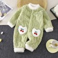 thumbnail image 1 of Maqroz Cute Girls Boys Fuzzy Fleece Snowsuit Winter Warm Romper Long Sleeve Hooded Onesie Outerwear Daily Wear Toddler Clothes with Animal Pockets, 1 of 8