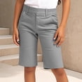 thumbnail image 1 of Maqroz Girls Bermuda Shorts Stretch Twill Hiking Shorts with Side Pockets Summer Mid Length Casual Short Pants for Girls 5-14 Years, 1 of 8