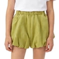 thumbnail image 1 of Maqroz Girls Bubble Shorts Elastic Waist Casual Summer Bottoms Solid Color Shorts 1-8 Years, 1 of 6