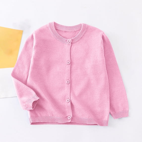 Maqroz Girls Cardigan Sweaters Long Sleeve Crew Neck Button Down Knit Tops Kids Fall Spring Outerwear Casual School Playwear Daily Warm Layers Holiday Party Clothing Size 2-10 Years