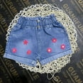 thumbnail image 1 of Maqroz Girls Denim Shorts with Pockets Elastic Waistband Casual Summer Shorts Soft Washed Denim Shorts 2-7 Years, 1 of 4