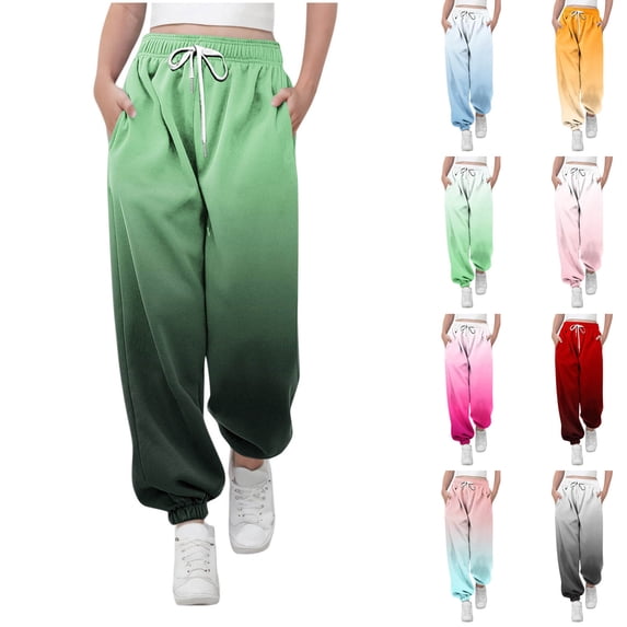 Maqroz Girls Joggers Tie Dye Print Elastic Waist Sweatpants with Pockets Casual Sports Trousers back to School pants 3-14 Years