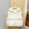 thumbnail image 1 of Maqroz Girls Quilted Sleeveless Jackets Snap Button Down Hooded Coat Casual Warm Lightweight Solid Color Daily Wear for Fall Winter, 1 of 5