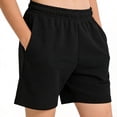 thumbnail image 1 of Maqroz Girls Shorts Elastic Waist Casual Summer Athletic Shorts Solid Color Loose Fit 5-15 Years, 1 of 6
