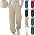 thumbnail image 1 of Maqroz Girls Sweatpants Elastic Waist French Terry Joggers Tapered Leg Casual Athletic Bottoms 3-14 Years, 1 of 8