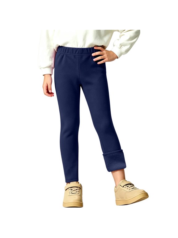 Girls Winter Warm Fleece Lined Sweatpants Thick Thermal Active Running Joggers Casual Daily Pants Elastic Waist Athletic School Wear