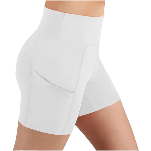 Maqroz Girls Yoga Shorts with Pockets Summer High Waisted Solid Color Compression Shorts with Side Pockets Athletic Fit 5-14 Years