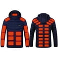 thumbnail image 1 of Maqroz Heated Jackets for Men Women Outdoor Active Heating Puffer Coat Lightweight Windproof 35 Zone Heating Winter Coats Detachable Hood USB Charging Jacket Unisex Outfits with Pockets Blue XXXL, 1 of 5