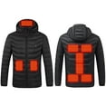 thumbnail image 1 of Maqroz Heated Jackets for Men Women Outdoor Active Heating Puffer Coat Lightweight Windproof 9 Zone Heating Winter Coats Detachable Hood USB Charging Jacket Unisex Outfits with Pockets Black XXL, 1 of 8