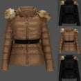 thumbnail image 1 of Maqroz Heavy Winter Coats for Women Full Zip Down Jacket Long Sleeve Warm Puffer Jacket Thick Quilted Jackets with Faux Fur Hood, Coffee M, 1 of 6