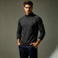 thumbnail image 1 of Maqroz Long Sleeve Workout Tops Men 1/4 Zip Mock Neck Athletic Sun Protection Shirt Moisture Wicking Training Gym Sweatshirt Lightweight Running Golf Top, 1 of 8