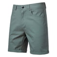thumbnail image 1 of Maqroz Men's Blue Chino Shorts Flat Front Stretch Golf Bottoms Summer Casual Knee Length Trousers Green,30, 1 of 6