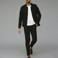 thumbnail image 1 of Maqroz Men's Comfortable Summer Set Long Sleeve Button Down Jacket and Drawstring Waist Pants Solid Color Casual Formal Outfit Fashion Dailywear, 1 of 5