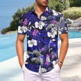 thumbnail image 1 of Maqroz Men's Floral Print Hawaiian Shirt Plus Size Short Sleeve Button Down Casual Beach Shirts Tropical Summer Vacation Holiday Tops with Pocket, 1 of 6