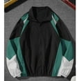 thumbnail image 1 of Maqroz Mens Lightweight Jacket Zip Up Turn Down Jackets Lightweight Casual Loose Warm Coat with Pockets Winter Classic Color Block Sport Outerwear, 1 of 6