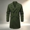 thumbnail image 1 of Maqroz Mens Long Double Breasted Trench Coat Notch Lapel Collar Winter Warm Overcoat Casual Business Formal Outerwear Heavyweight Classic Long Jacket, (Army Green,XL), 1 of 9