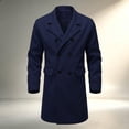 thumbnail image 1 of Maqroz Mens Long Double Breasted Trench Coat Notch Lapel Collar Winter Warm Overcoat Casual Business Formal Outerwear Heavyweight Classic Long Jacket, (Navy,XXL), 1 of 8