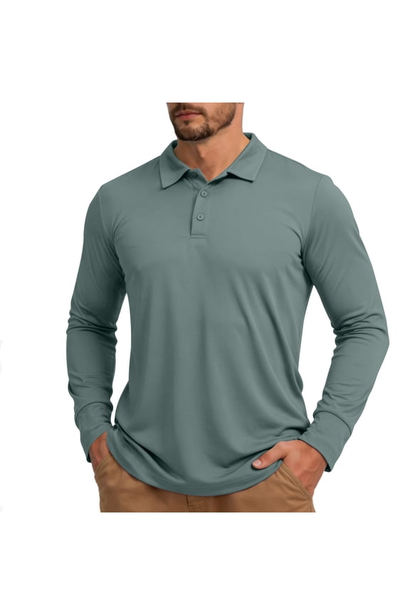 Mens Long Sleeve Sun Shirts SPF 50 Sun Protection Quick Dry Golf Shirt Lightweight Button Down Fishing Running Rash Guard Outdoor Collared Shirt Green XXXL