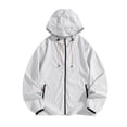 thumbnail image 1 of Maqroz Mens Sun Jacket UPF 50++ Hoodie Full Zip UV Protection SPF Cooling Lightweight Hoodie with Pockets Summer Adjustable Quick Dry Athletic Track Jacket Hiking Fishing Outdoor Gray S, 1 of 4