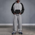thumbnail image 1 of Maqroz Mens Sweatsuits 2 Piece Set Lightweight Tracksuit Long Sleeve Drawstring Hooded Sweatshirt and Wide Leg Sweatpant Breathable Lightweight Sport Wear, 1 of 9