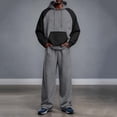 thumbnail image 1 of Maqroz Mens Sweatsuits 2 Piece Set Lightweight Tracksuit Long Sleeve Drawstring Hooded Sweatshirt and Wide Leg Sweatpant Breathable Lightweight Sport Wear, 1 of 9