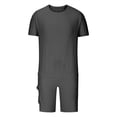 thumbnail image 1 of Maqroz Mens Sweatsuits 2 Piece Set Summer Solid T-Shirt and Shorts Sets Casual Crew Neck Short Sleeve Top with Elastic Waist Bottoms Lightweight Soft Blend Everyday Loungewear Outfit, 1 of 4